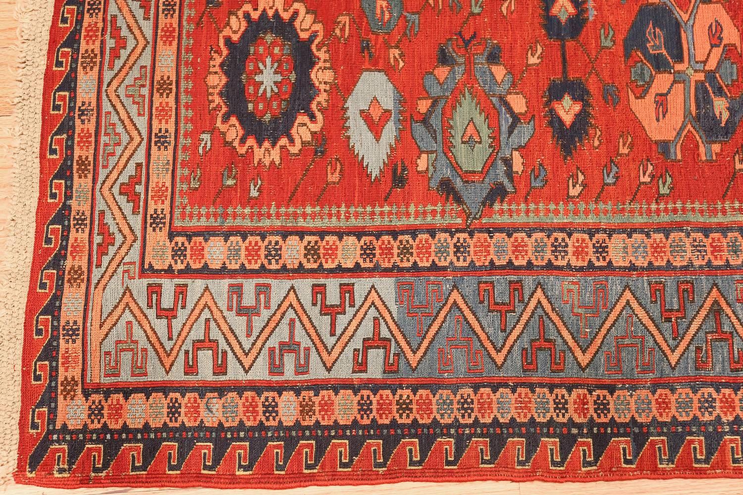 20th Century Antique Tribal Soumak Caucasian Rug. 8 ft 5 in x 9 ft 6 in For Sale