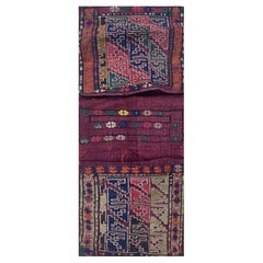 Antique Tribal Storage Bag (Khorjin Face), 16" x 40"