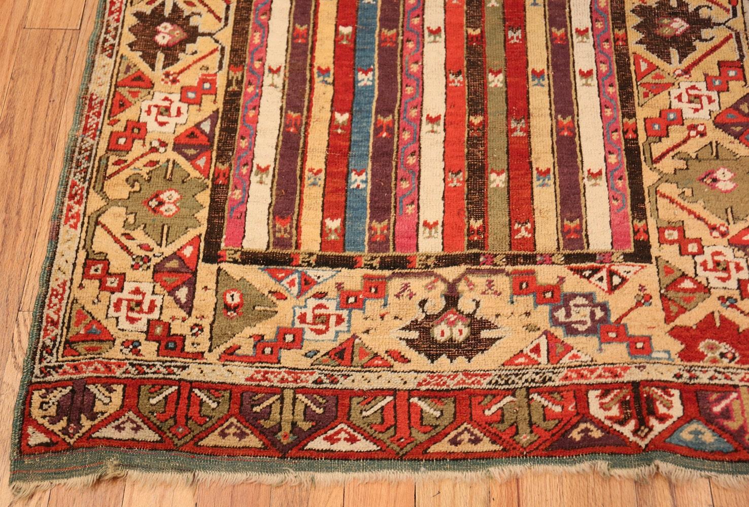 Hand-Knotted Nazmiyal Antique Tribal Turkish Kirshehir Runner Rug. 3 ft 4 in x 12 ft 2 in