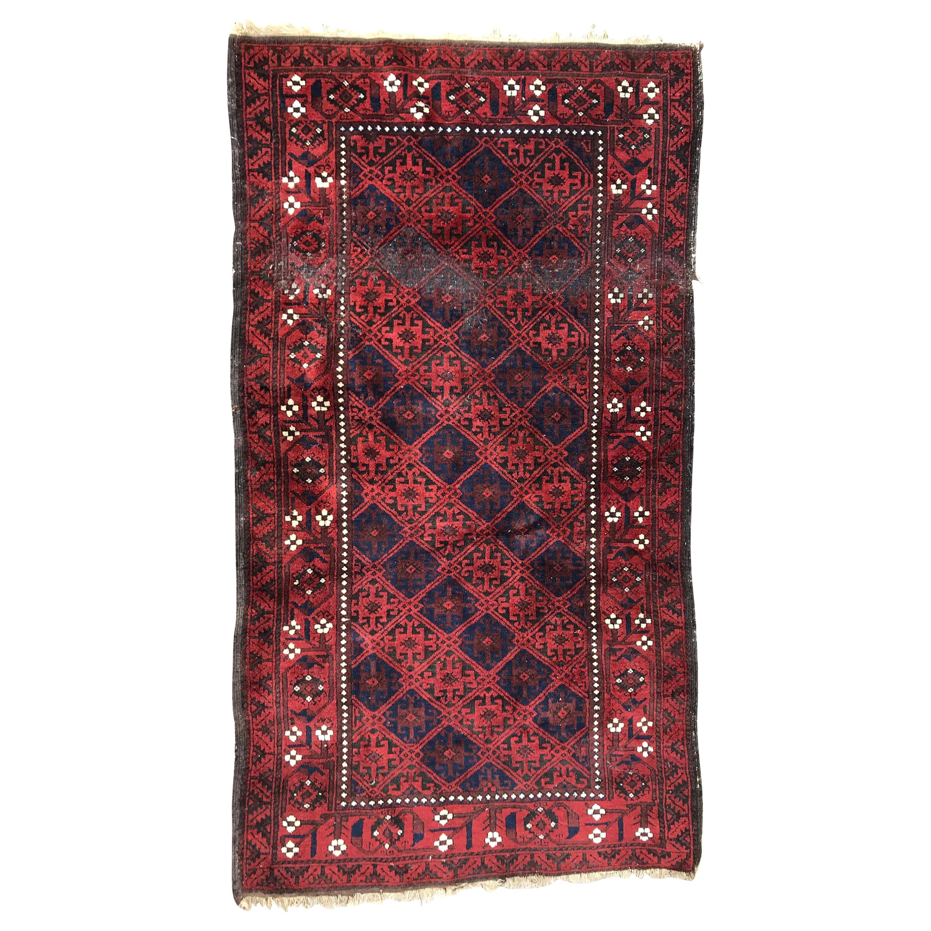 Antique Tribal Turkmen Baluch Afghan Rug For Sale at 1stDibs