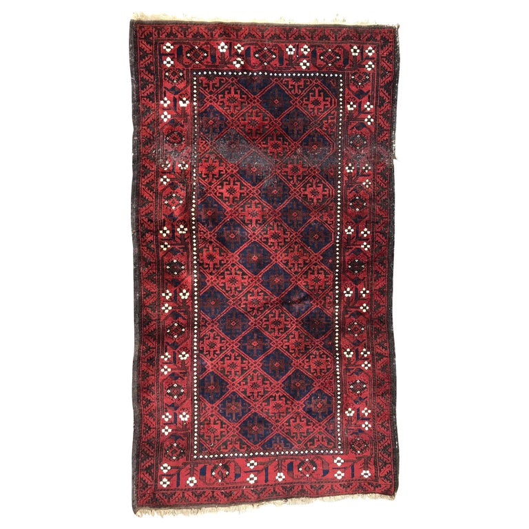 Antique Tribal Turkmen Baluch Afghan Rug For Sale at 1stDibs