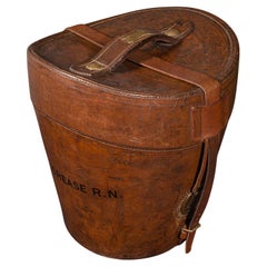 Antique Triple Hat Transit Case, English, Leather, Top Hat Box, Victorian, 1890