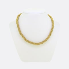 Vintage Triple Twisted Strand Mesh Necklace