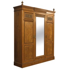 Antiker Dreifach-Kleiderschrank:: schottisch:: Eiche:: Compactum:: viktorianisch:: um 1870