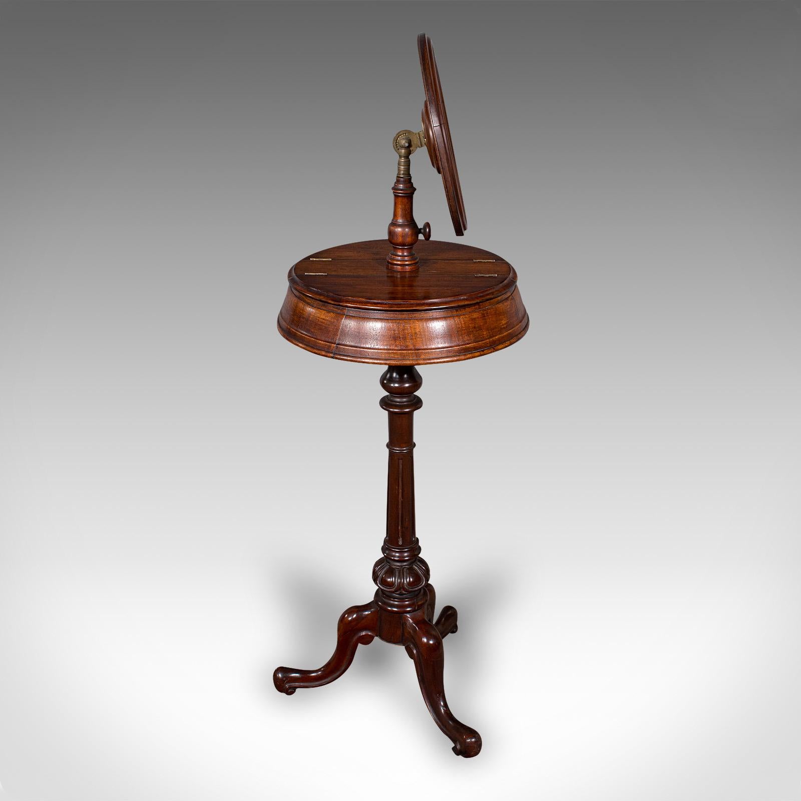 Primo vittoriano Antique Mirror da barba a treppiede, inglese, supporto per toeletta, vittoriano, C.C. in vendita