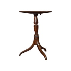 Antique Tripod Table, English, Flame Mahogany, Side, Wine, Regency, circa 1820