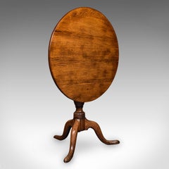 Table antique à trois pieds, anglaise, en chêne et hêtre, à plateau inclinable, d'appoint, d'appui, de style géorgien