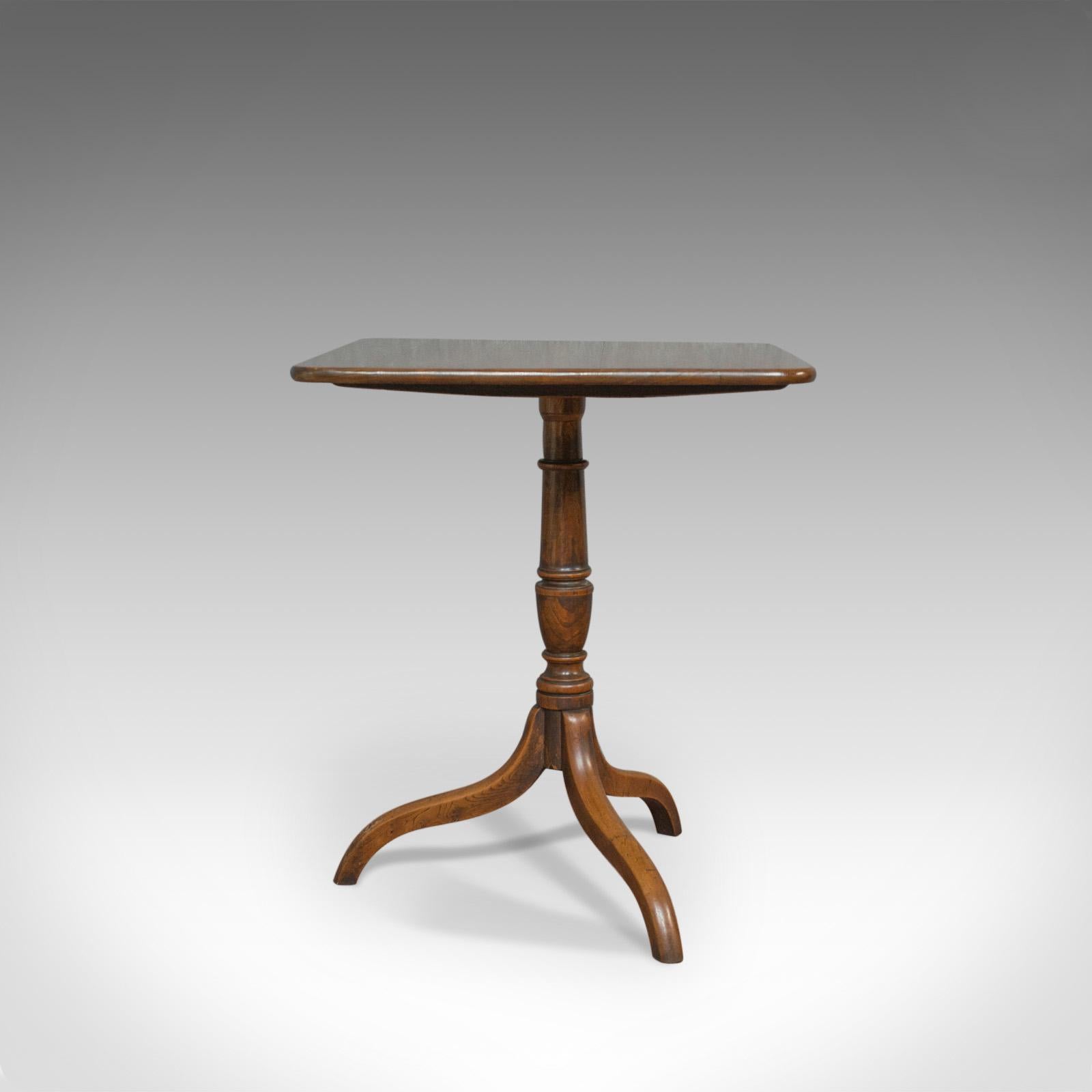 19th Century Antique Tripod Table, English, Regency, Tilt-Top, Oak, Side, circa 1830