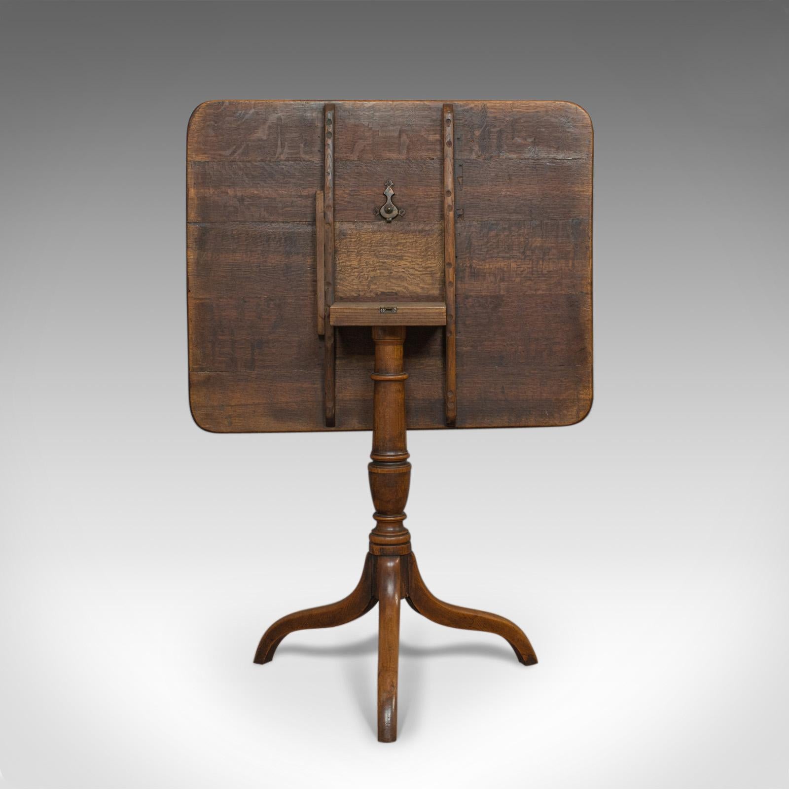 Antique Tripod Table, English, Regency, Tilt-Top, Oak, Side, circa 1830 1