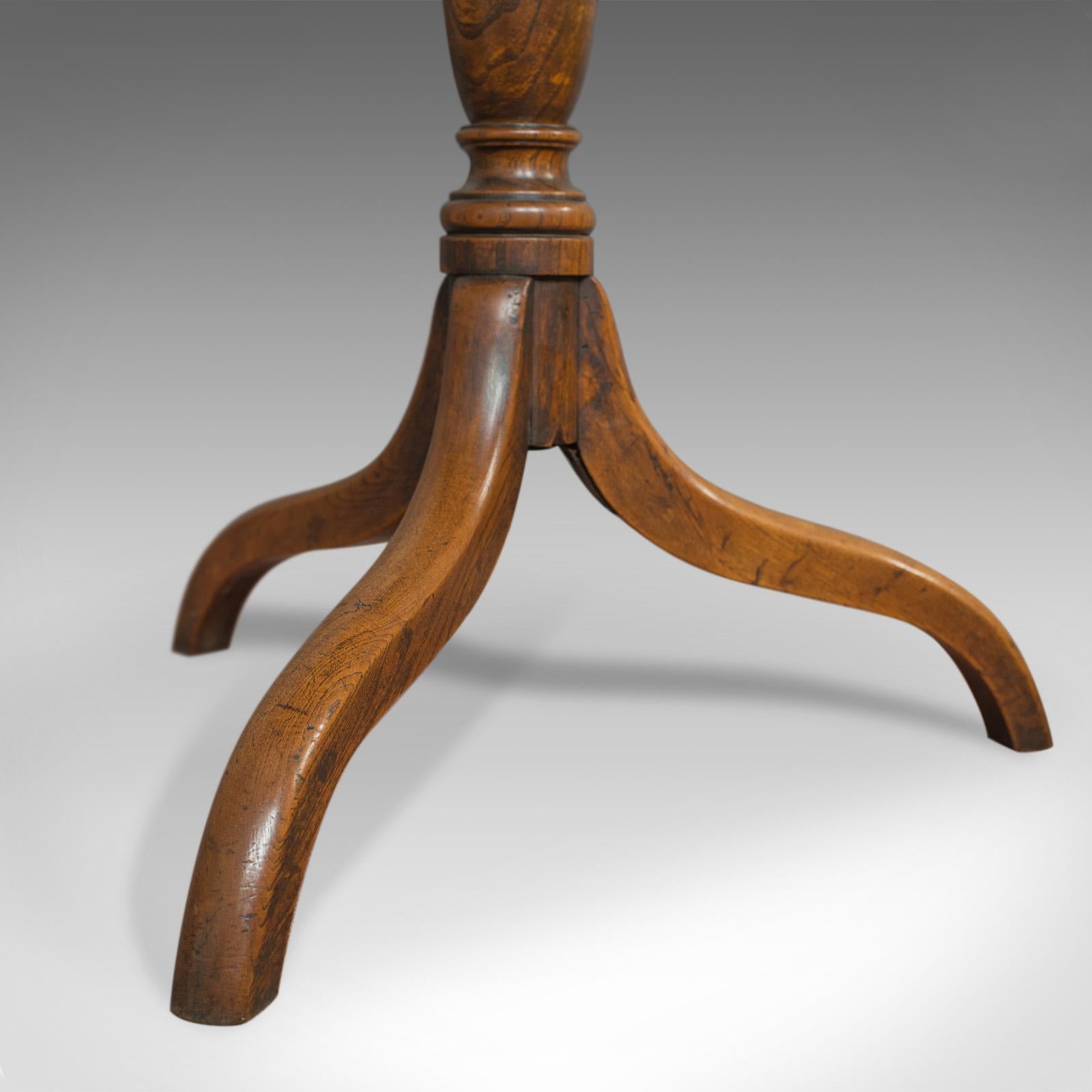 Antique Tripod Table, English, Regency, Tilt-Top, Oak, Side, circa 1830 4