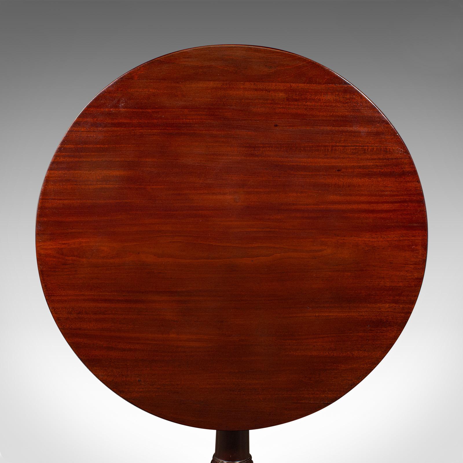 Antique Tripod Table, English, Tilt Top, Side, Occasional, Wine, Lamp, Georgian For Sale 1