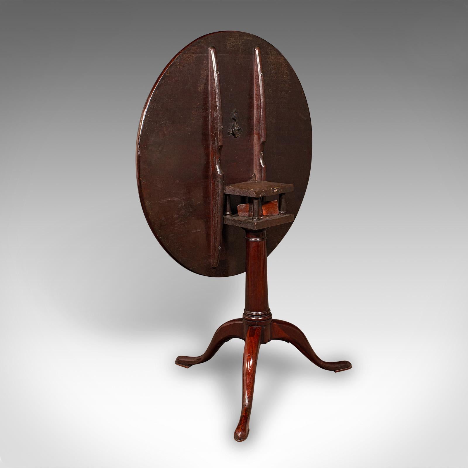 Antique Tripod Table, English, Tilt Top, Side, Occasional, Wine, Lamp, Georgian For Sale 3