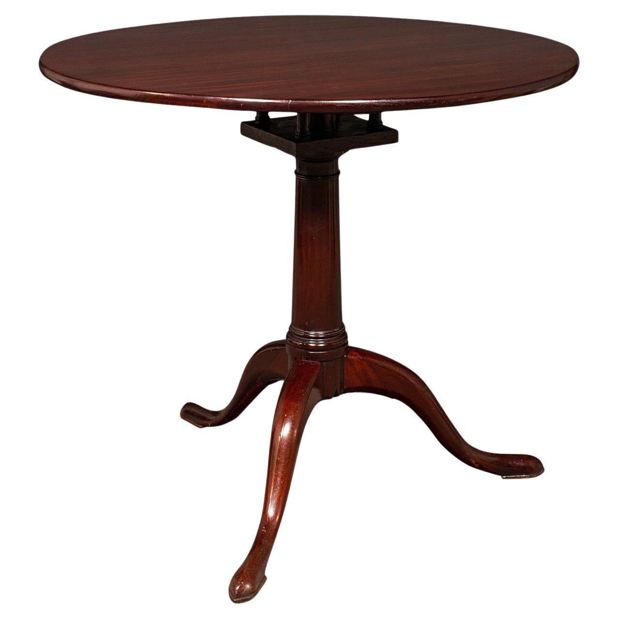 Antique Tripod Table, English, Tilt Top, Side, Occasional, Wine, Lamp, Georgian For Sale