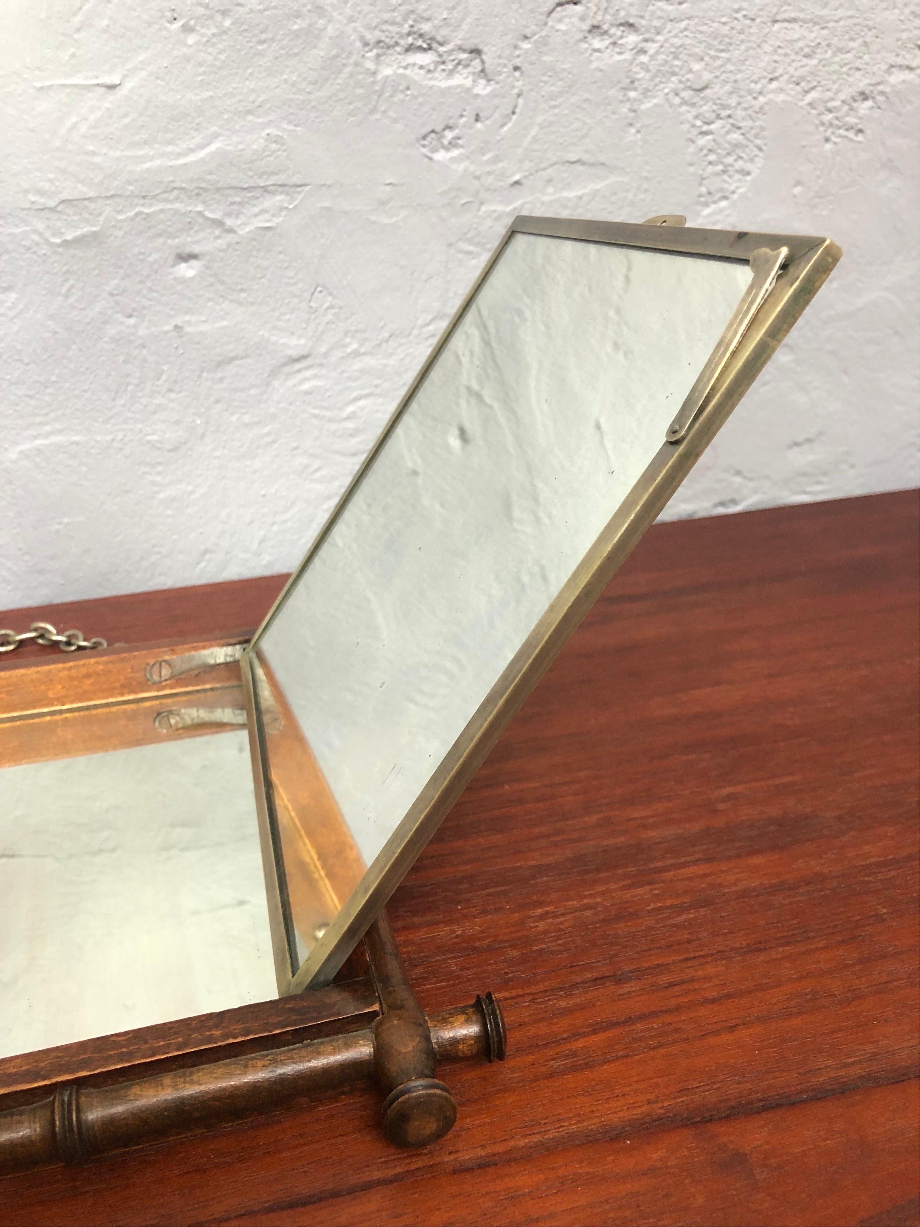 Antique Triptych Mirror from the 1800s For Sale 6