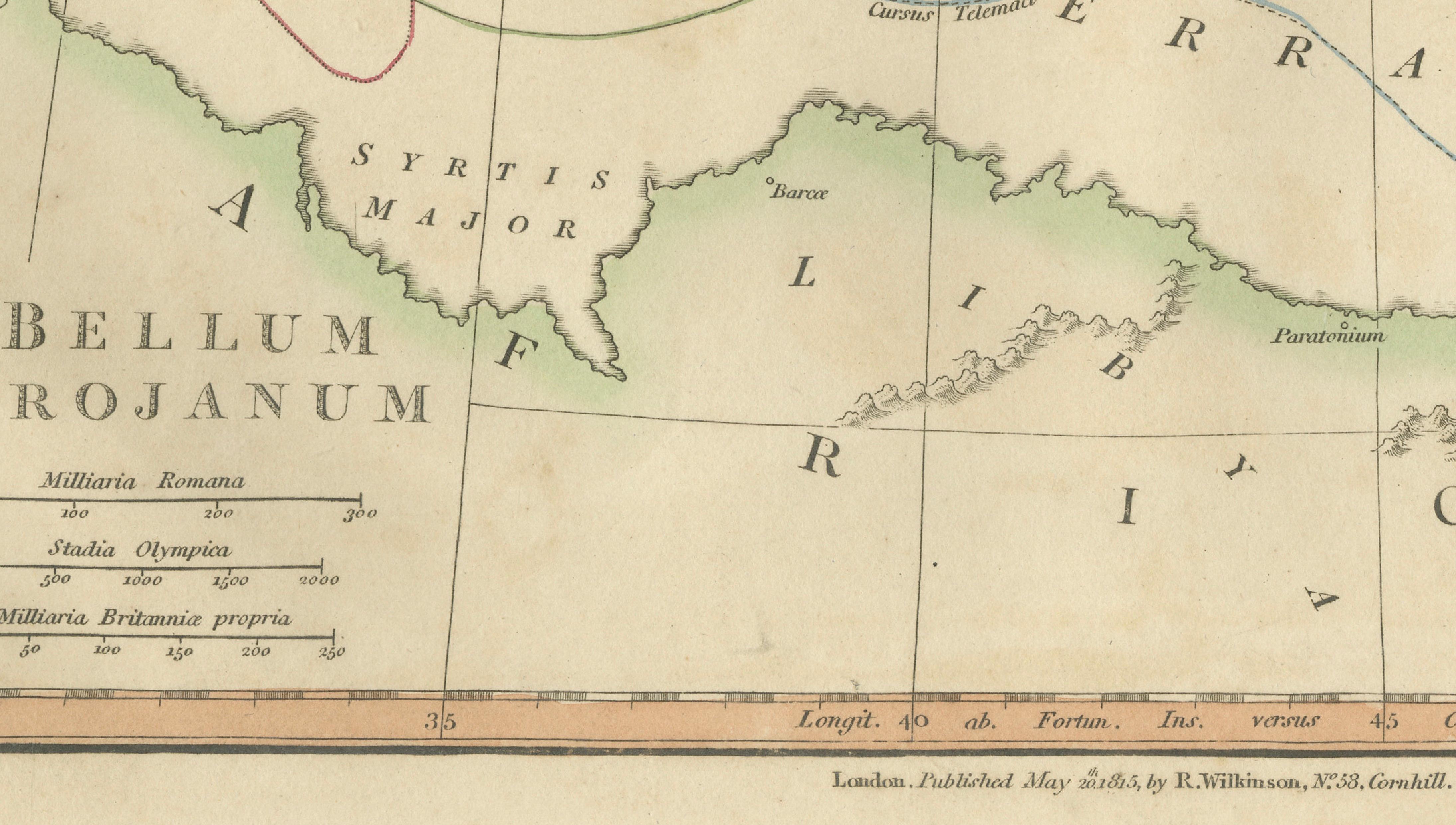 Antique Trojan War Map – Bellum Trojanum Mediterranean, Wilkinson 1815