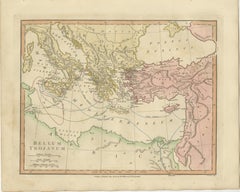 Antique Trojan War Map – Bellum Trojanum Mediterranean, Wilkinson 1815