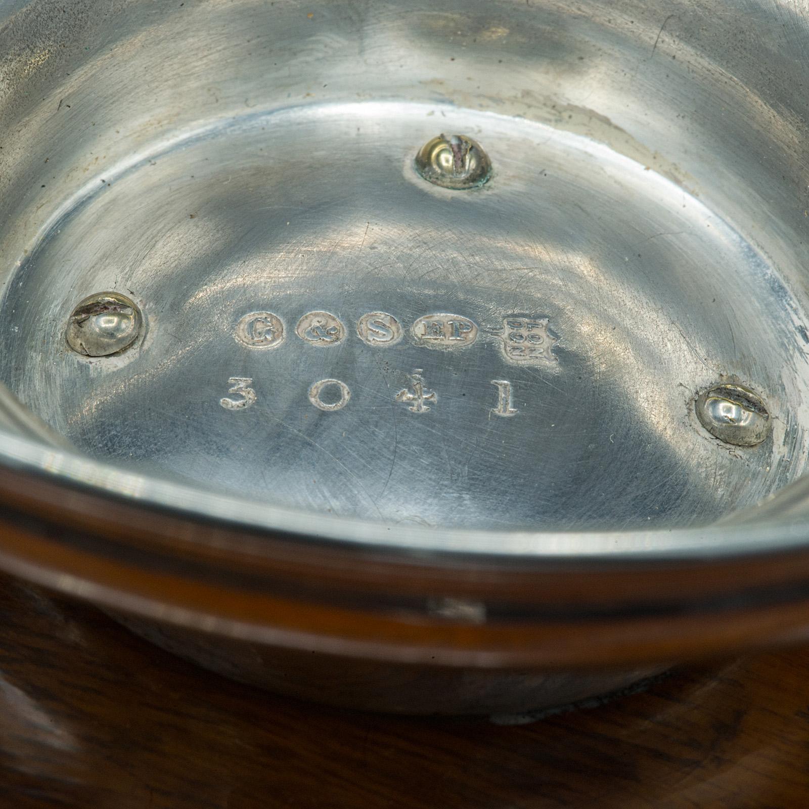 Antique Trophy Bowl, English Oak, Silver Plate, Decorative Dish, Edwardian, 1910 7