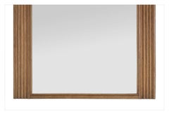 Antique Trumeau Mirror in Carved Natural Oak Wood, circa 1938