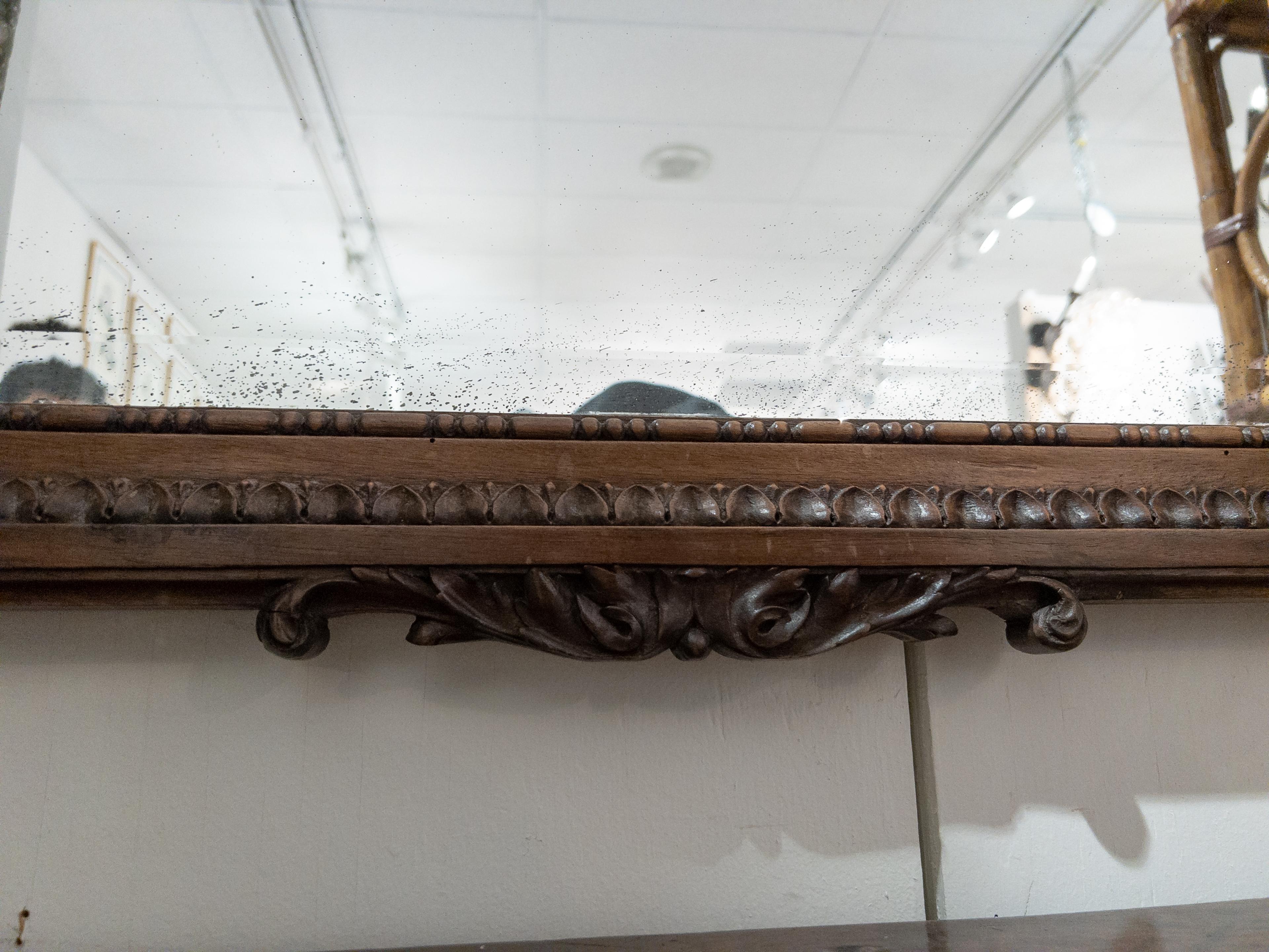 Antiker Trumeau-Spiegel mit Wandteppich-Paneel im Zustand „Gut“ im Angebot in Houston, TX