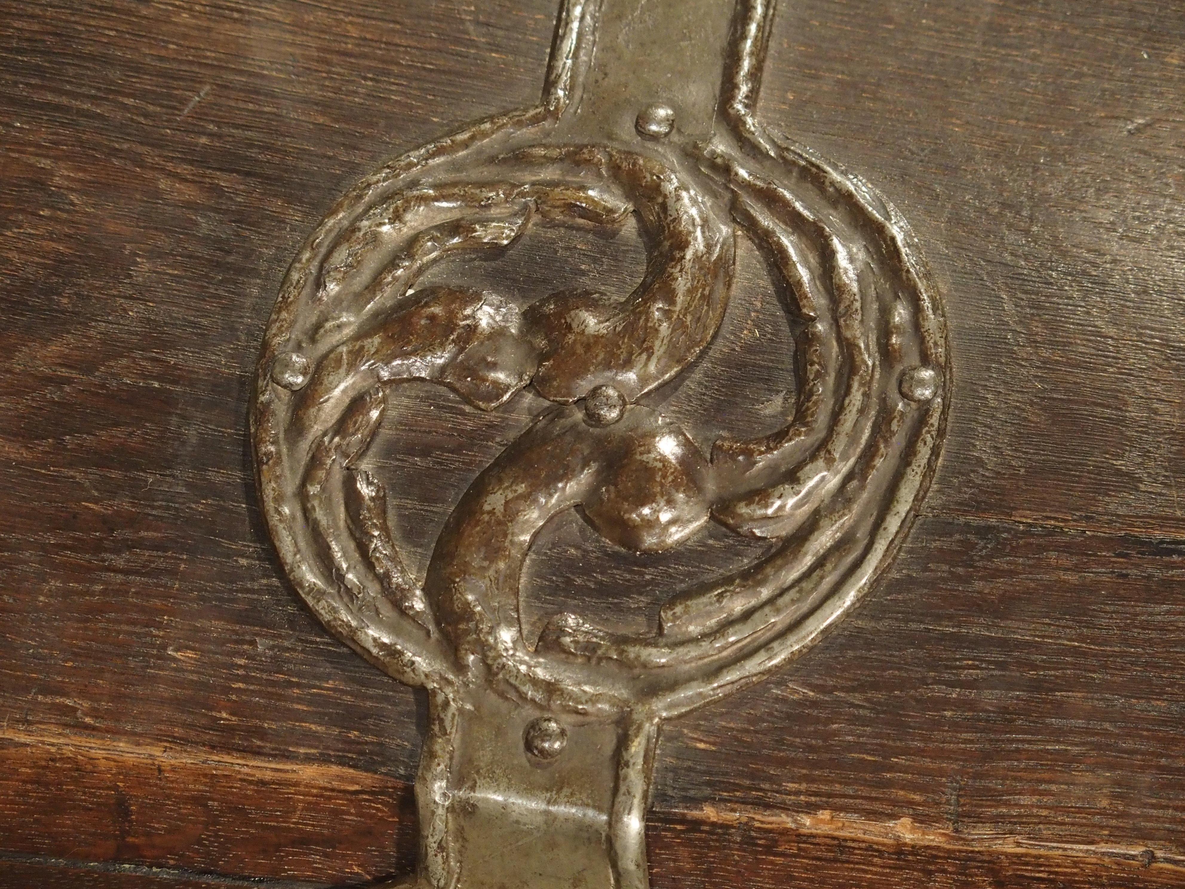 Antique Trunk with Polished Wrought Iron Strappings, Northern Germany circa 1720 14