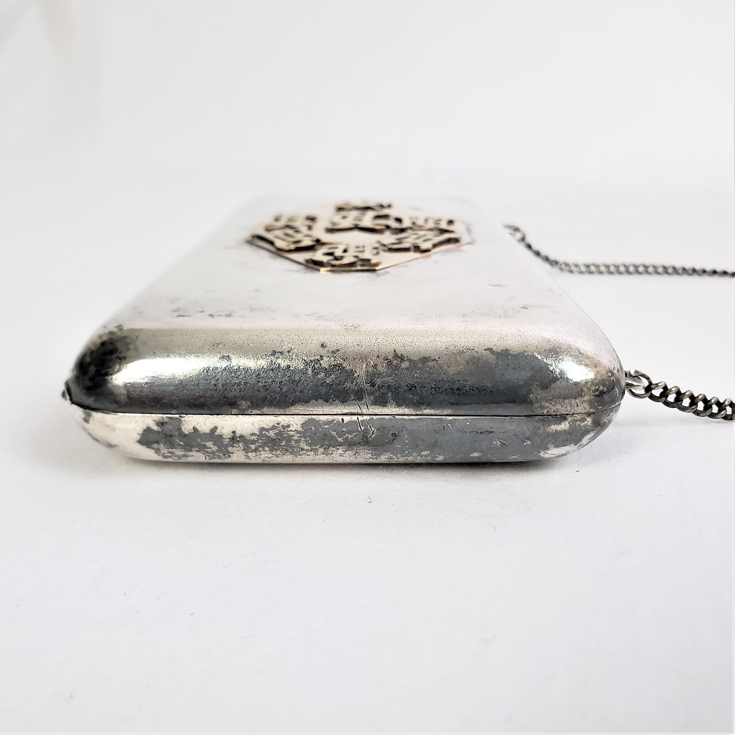 Antique Tsarist Russian Ladies Silver & Yellow Gold Clutch Purse or Evening Case For Sale 3