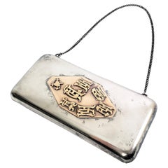 Antique Tsarist Russian Ladies Silver & Yellow Gold Clutch Purse or Evening Case