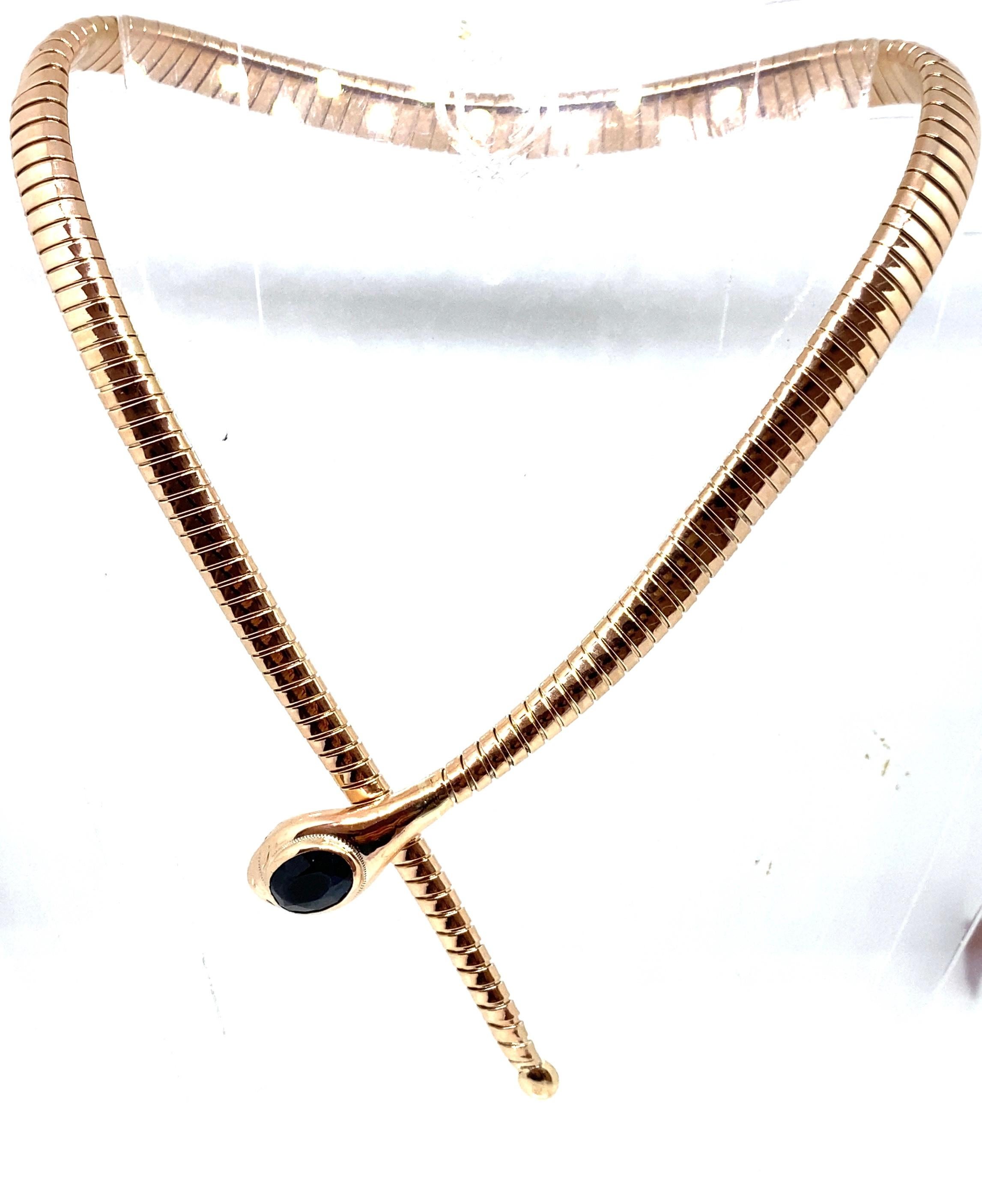Antique Tubogas Snake Necklace In Good Condition In Napoli, Italy