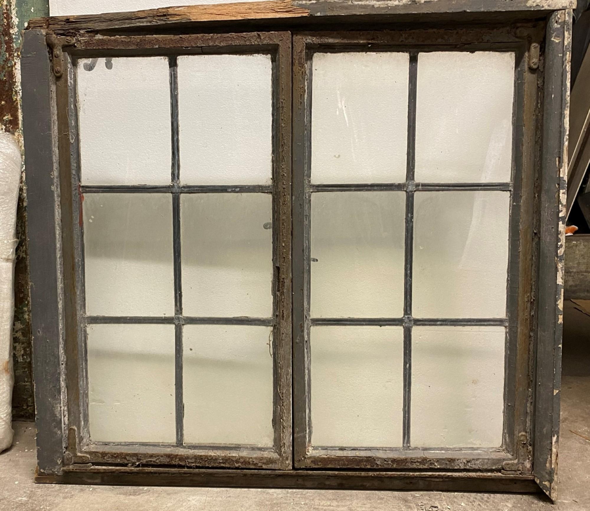 20th Century Antique Tudor Encasement Windows W/ Steel Frame Qty Available