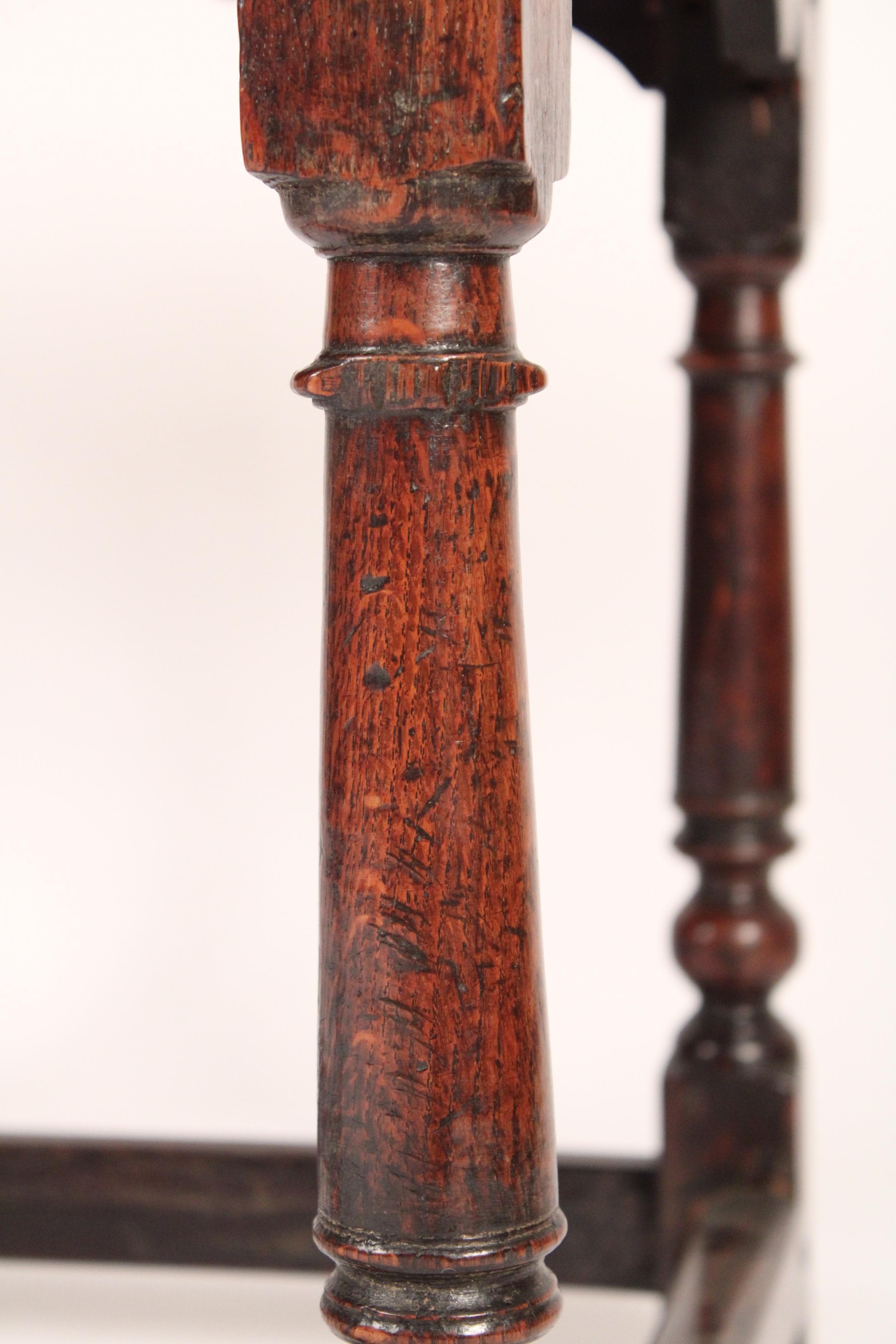 Antique Tudor Style Oak Side Table 5