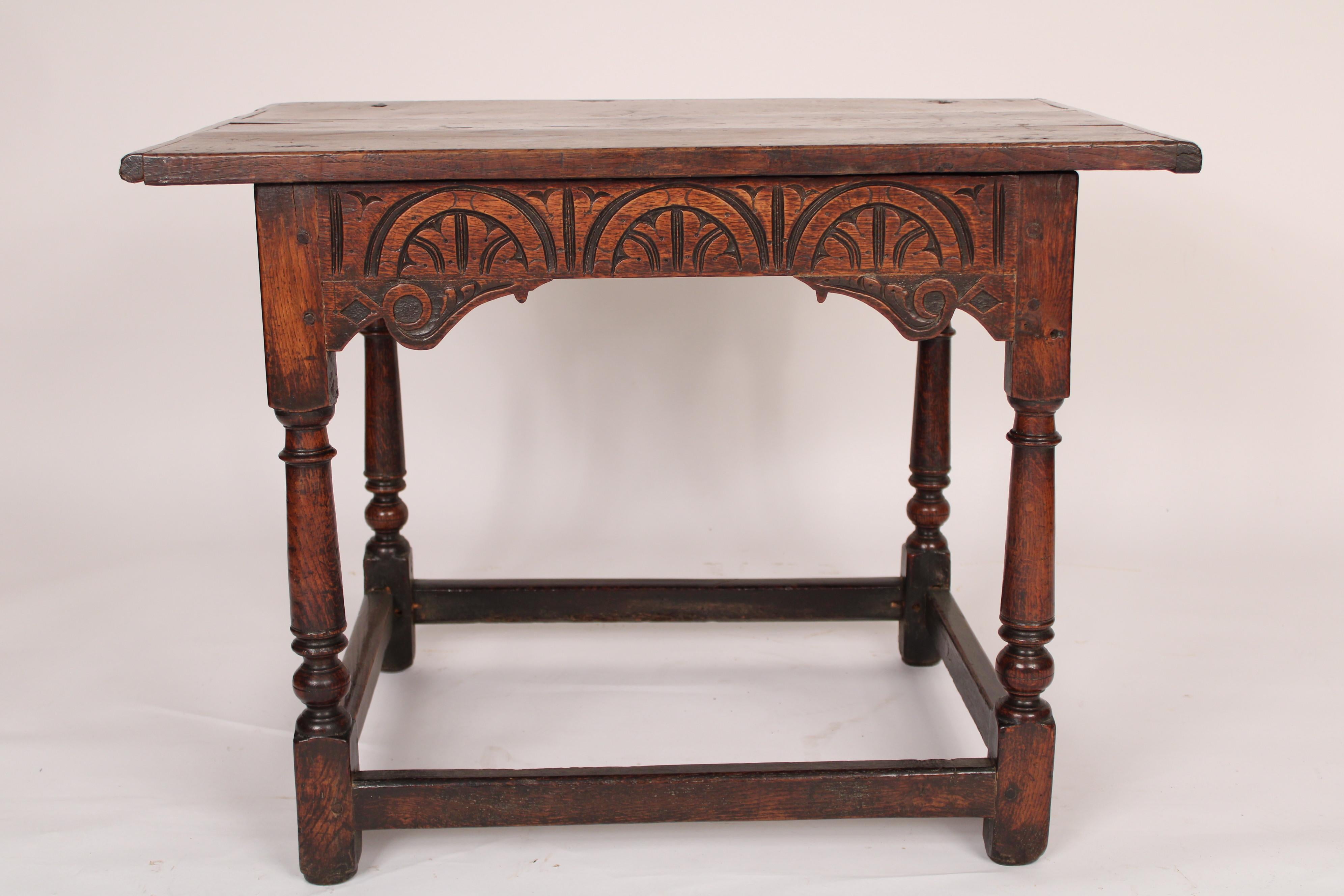 19th Century Antique Tudor Style Oak Side Table