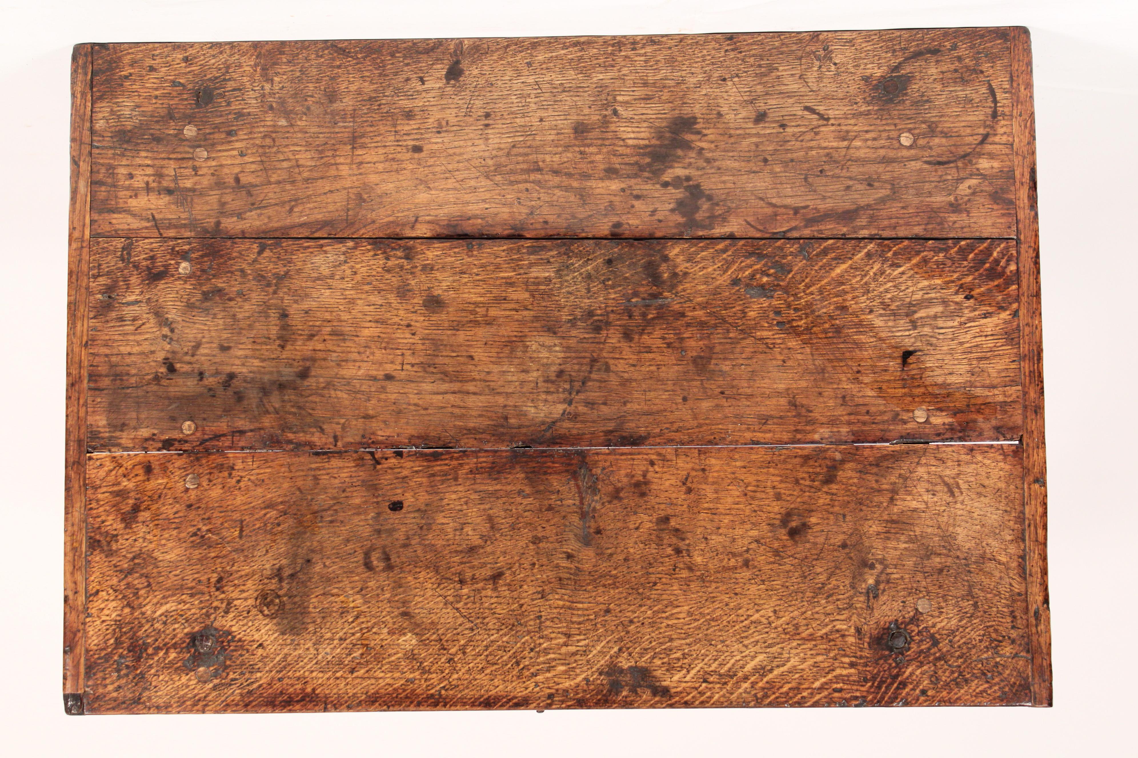Antique Tudor Style Oak Side Table 1