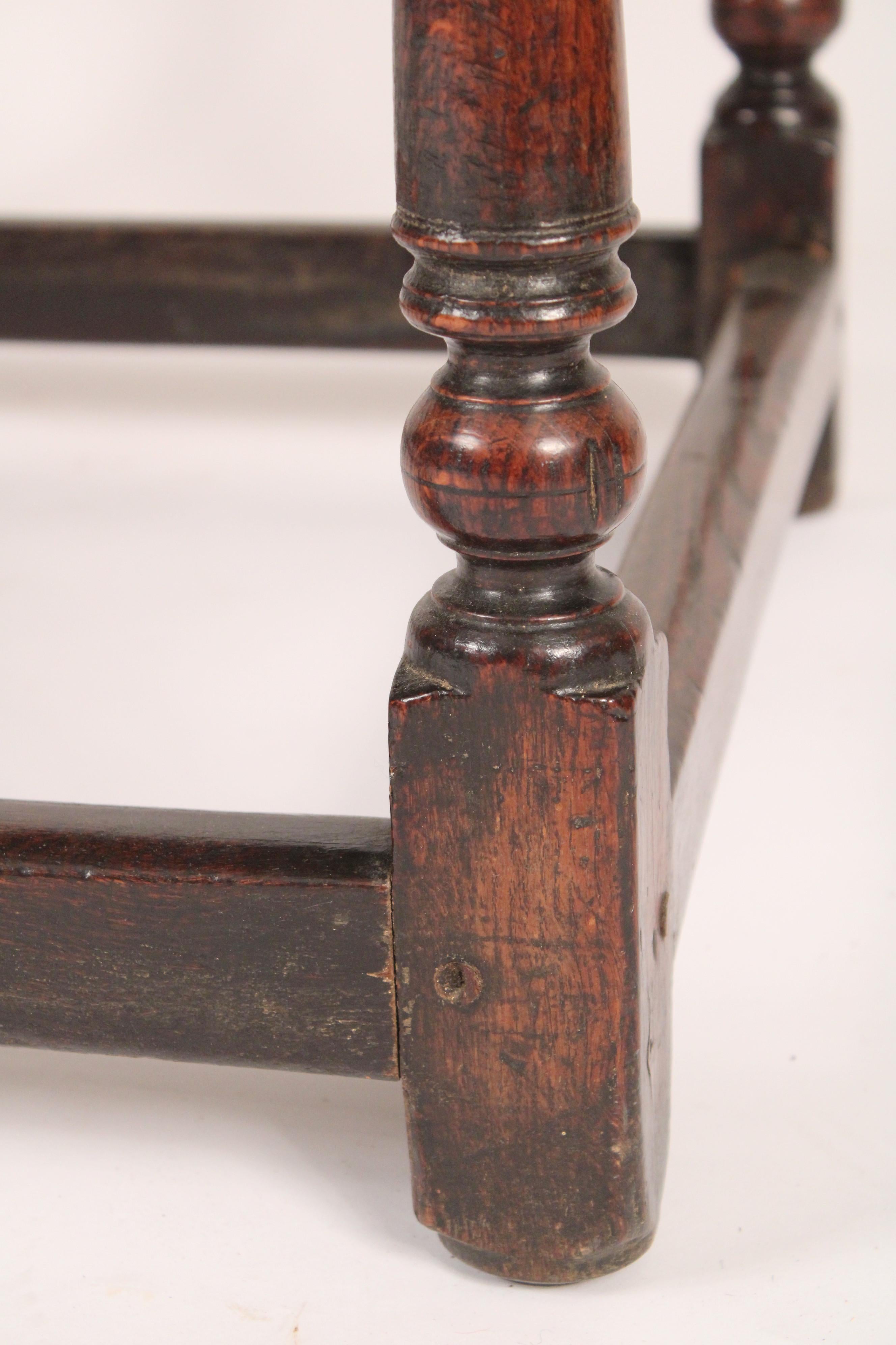 Antique Tudor Style Oak Side Table 4
