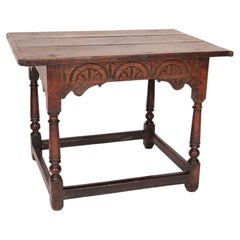 Antique Tudor Style Oak Side Table