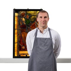 Antique Tudor Style Stained Glass Panel by Williams, Gamon & Co.