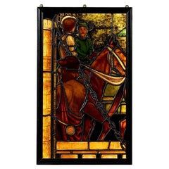 Antique Tudor Style Stained Glass Panel by Williams, Gamon & Co.