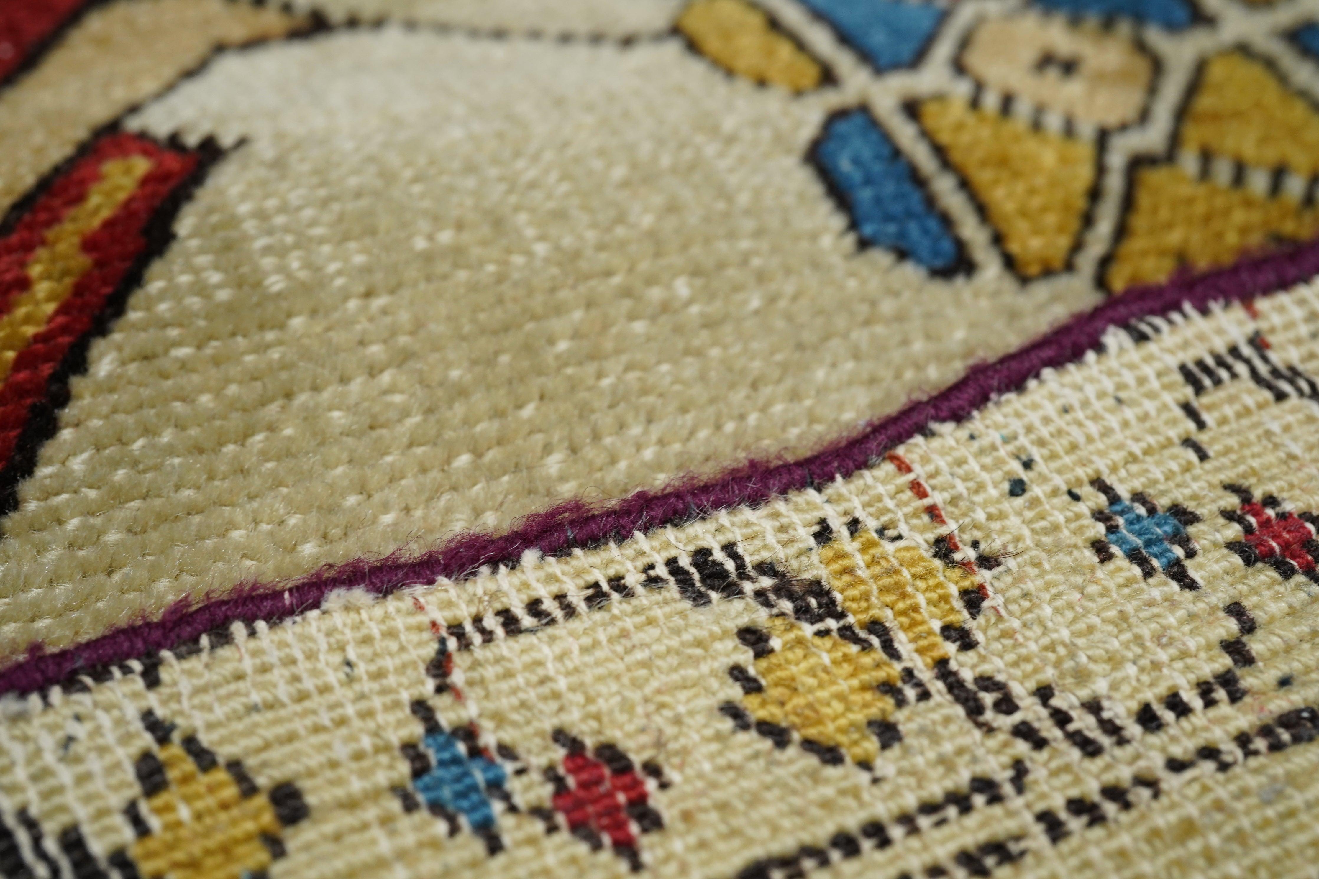Wool Antique Tuduk Rug 4'1'' x 6'2'' For Sale