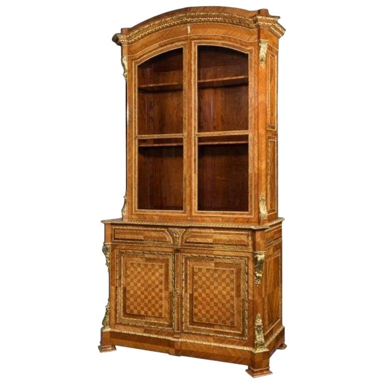Antique Tulipwood Bureau Bookcase For Sale at 1stDibs