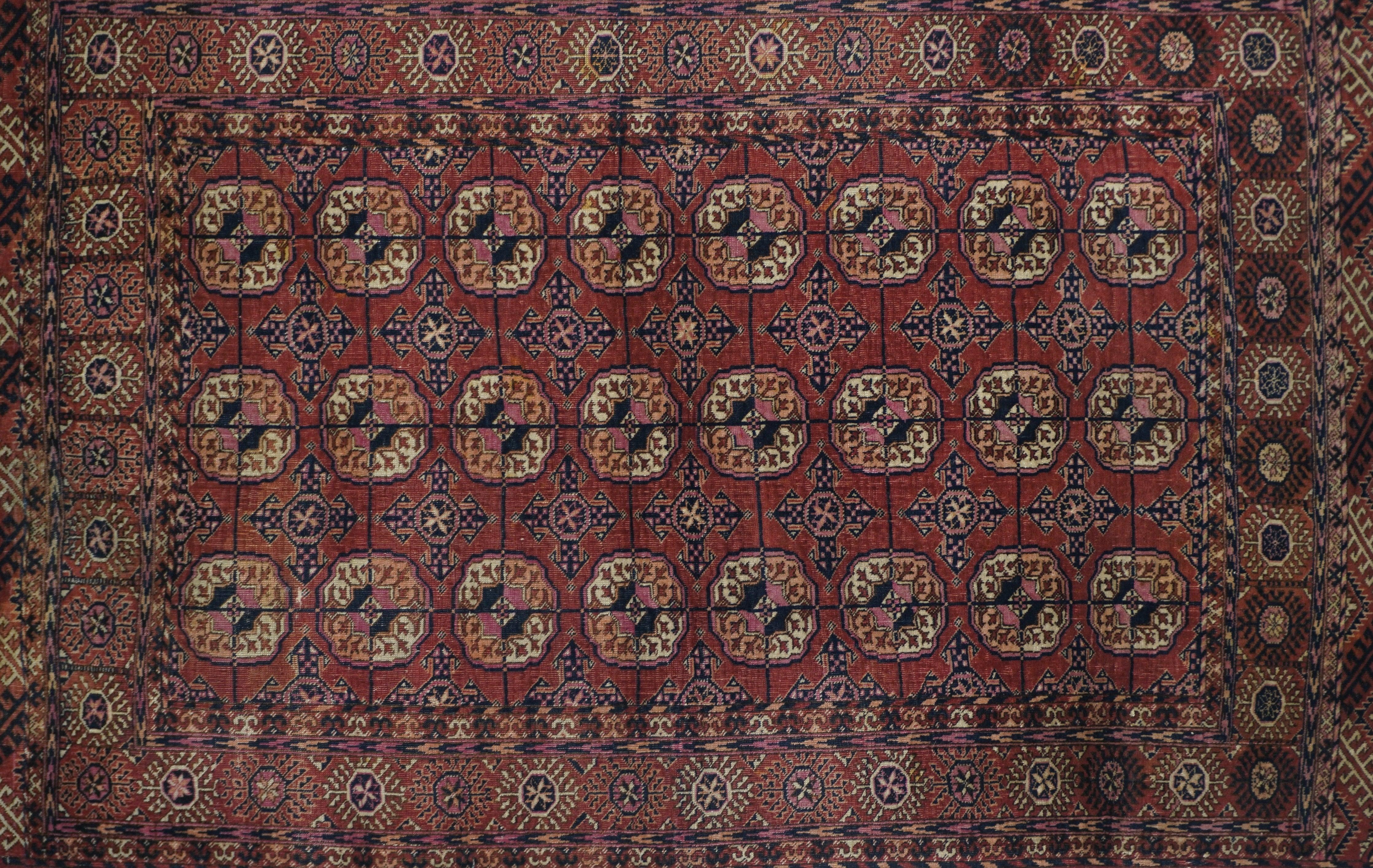 Early 20th Century Antique Turkmen Rug 3'8'' x 5'10'' For Sale