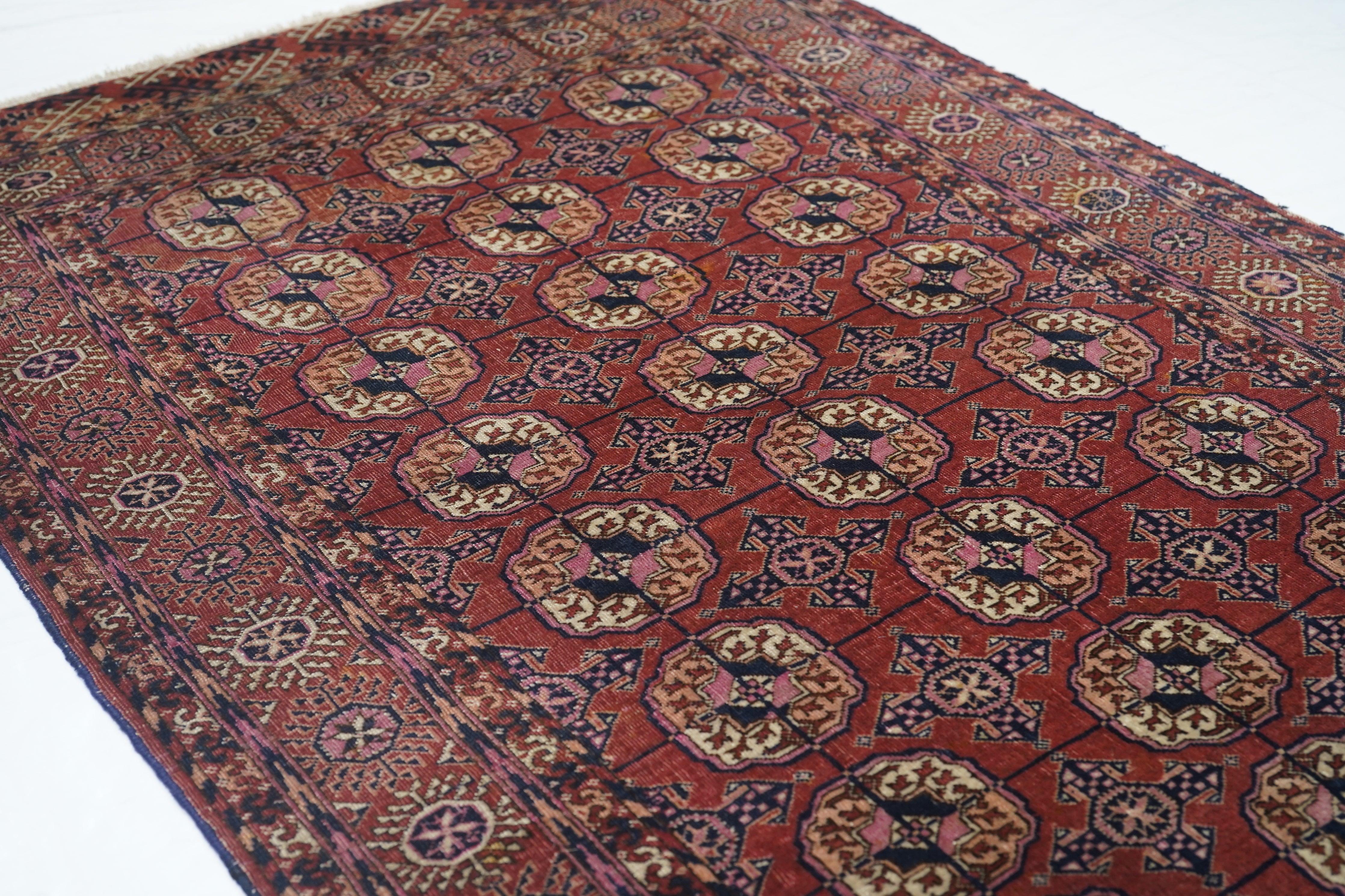 Wool Antique Turkaman Rug For Sale