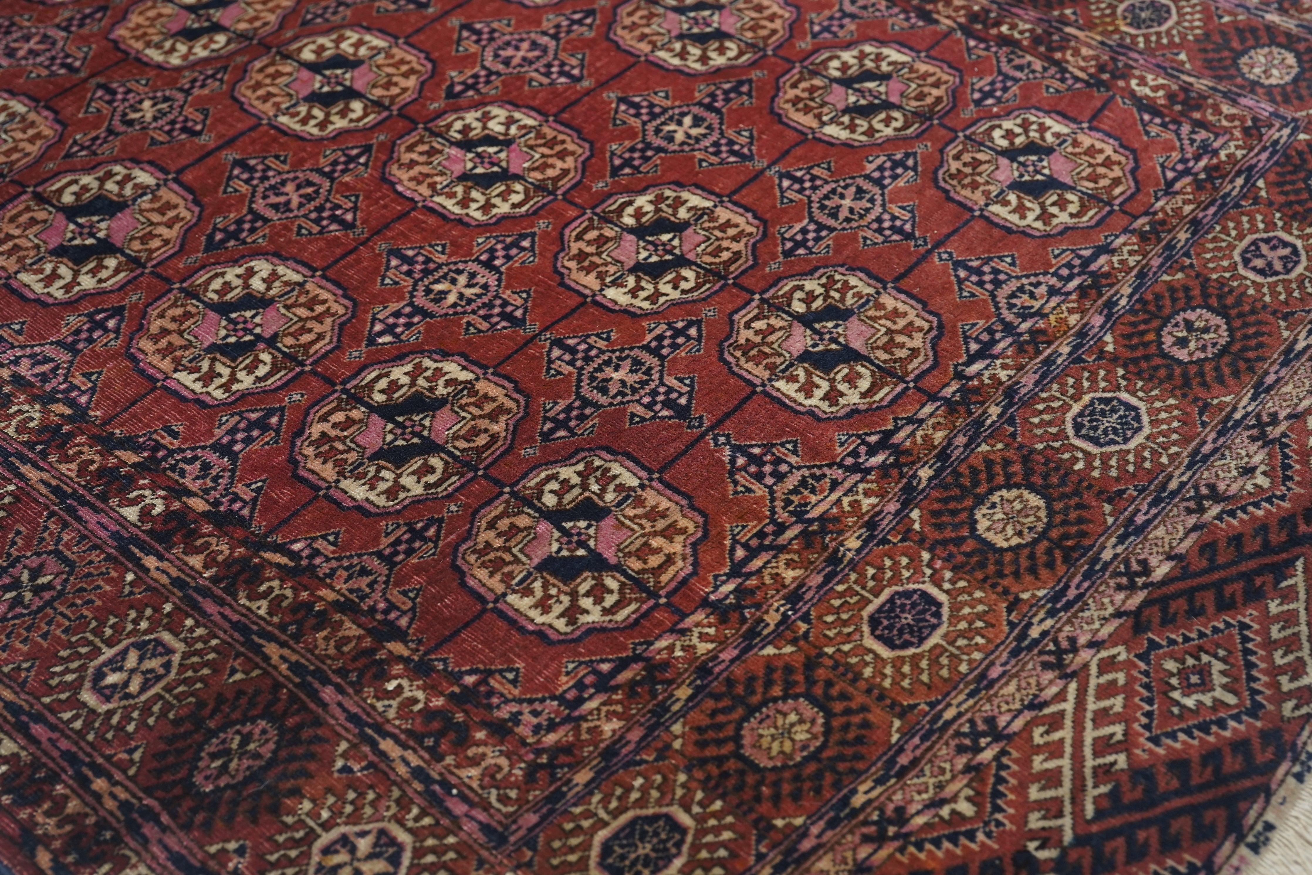 Antique Turkmen Rug 3'8'' x 5'10'' For Sale 2