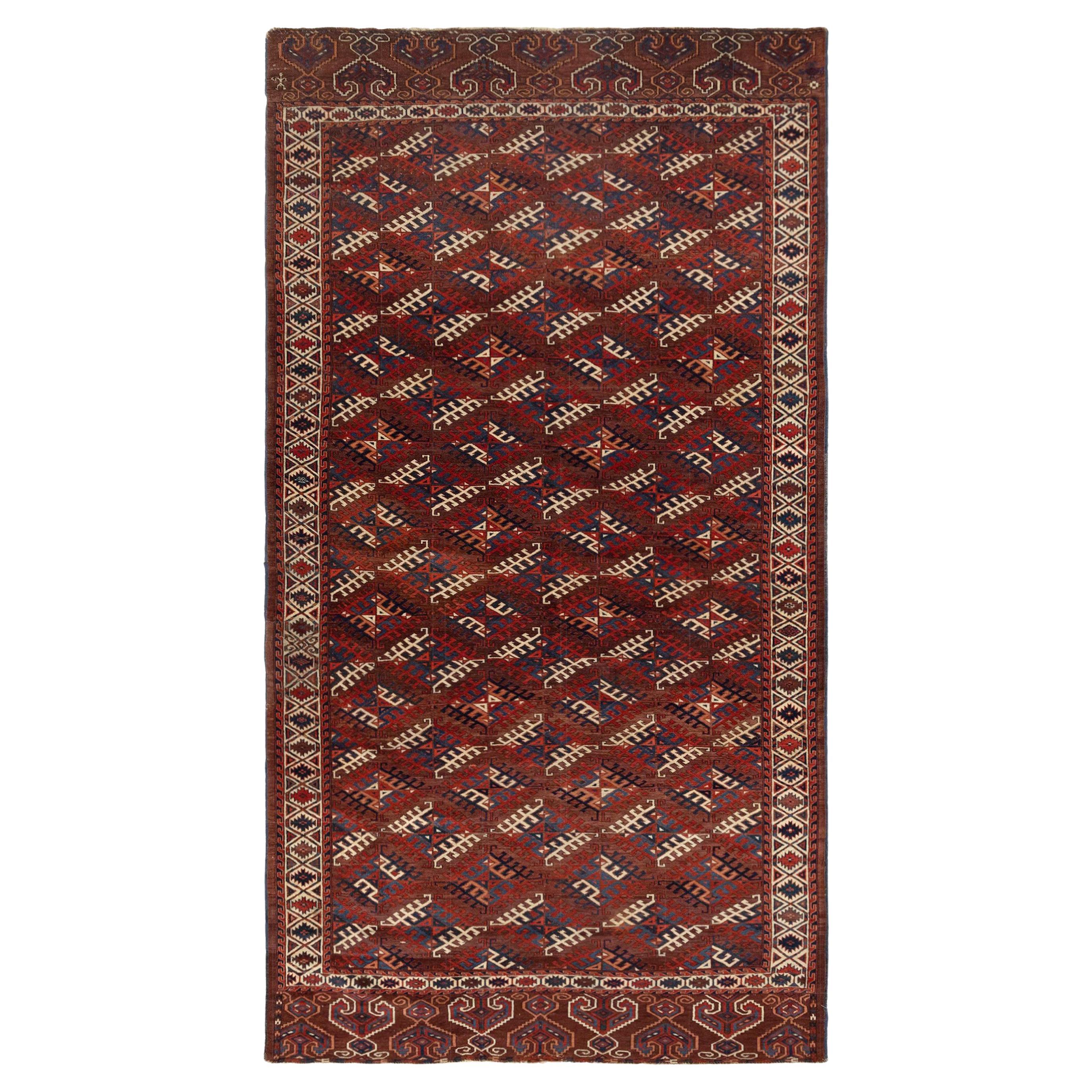 Antique Turkaman rug circa 1850's For Sale