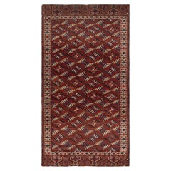 Alfombra turcomana antigua de la década de 1850
