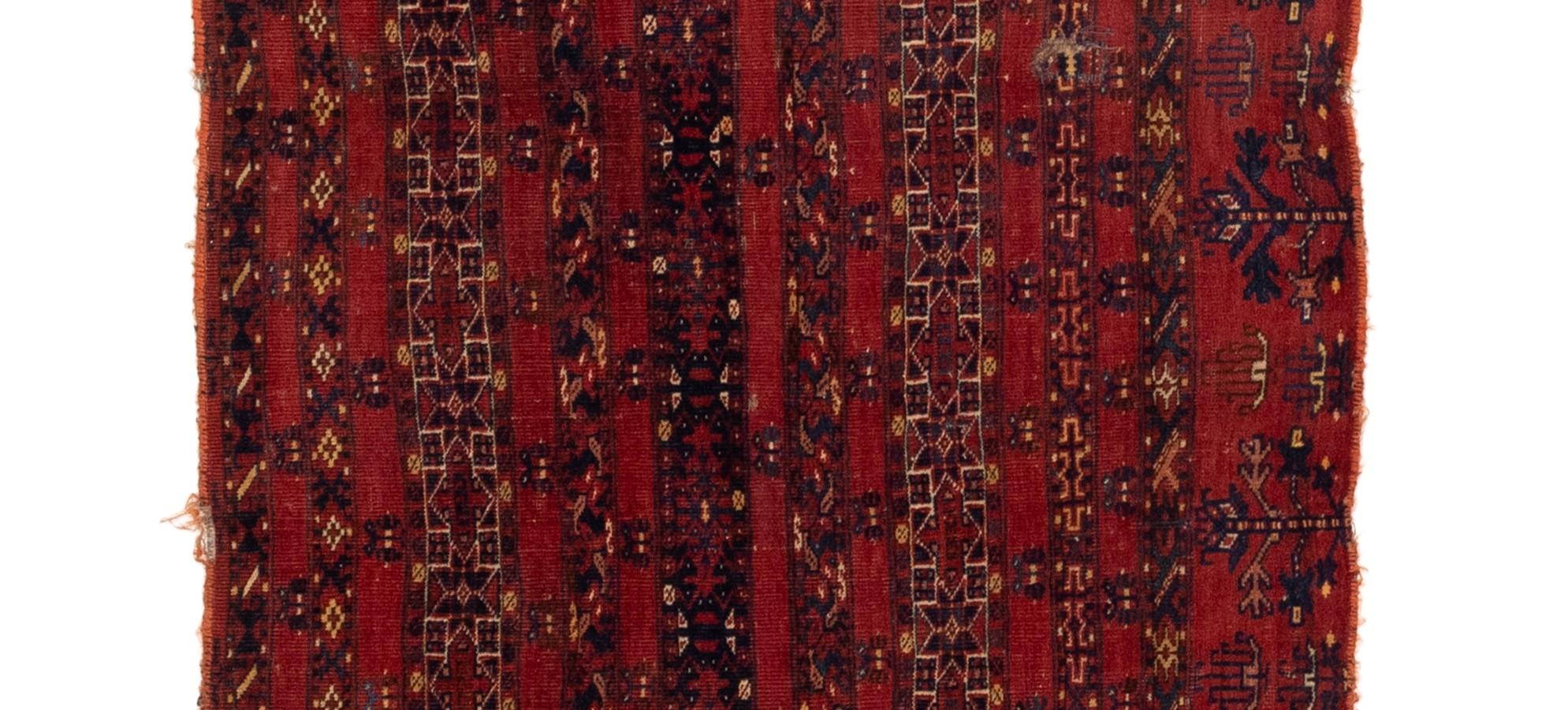 Hand-Knotted Antique Turkaman Trival Rug For Sale