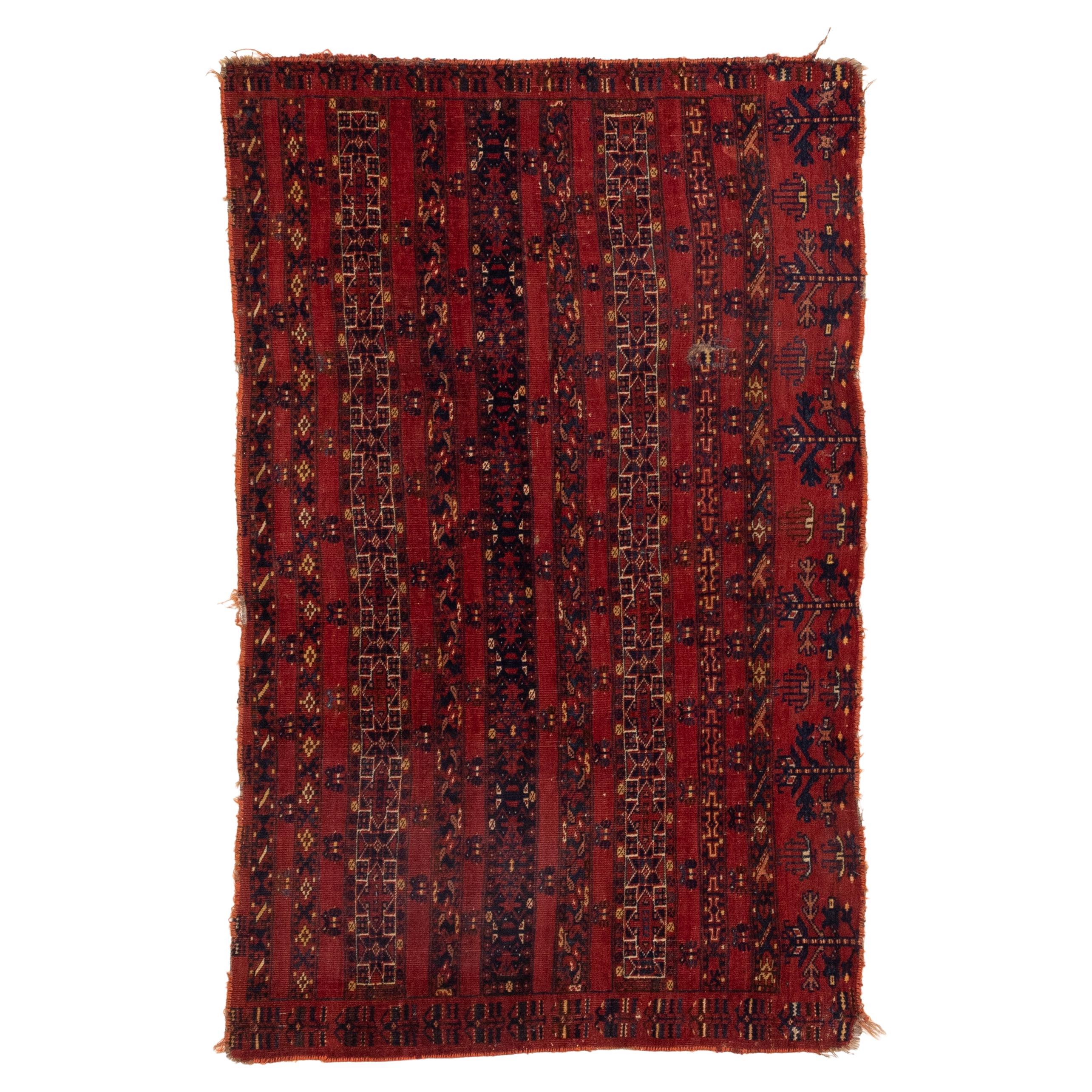 Antique Turkaman Trival Rug For Sale
