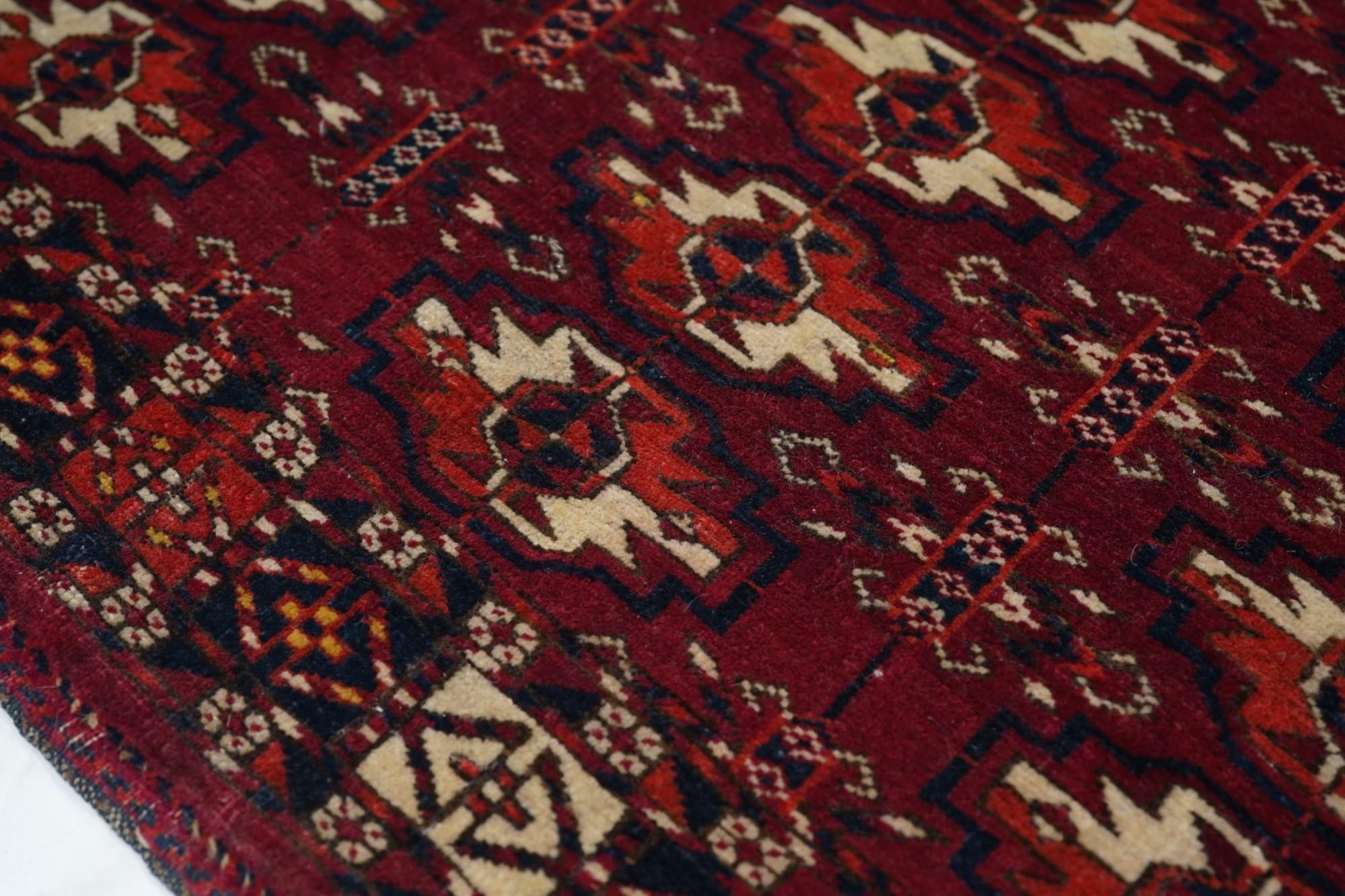 Late 19th Century Antique Turkeman Rug For Sale