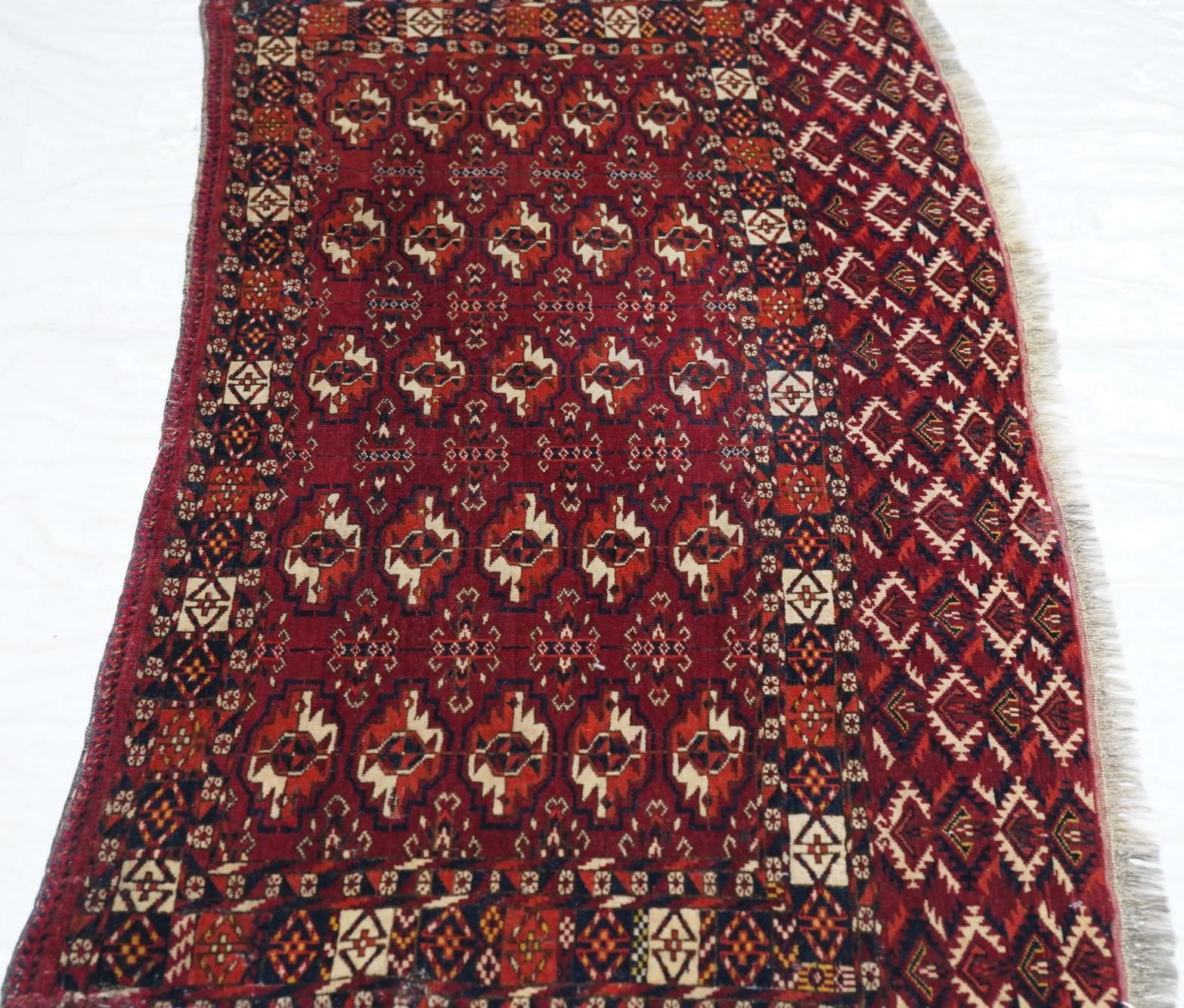 Antique Turkeman Rug For Sale 2