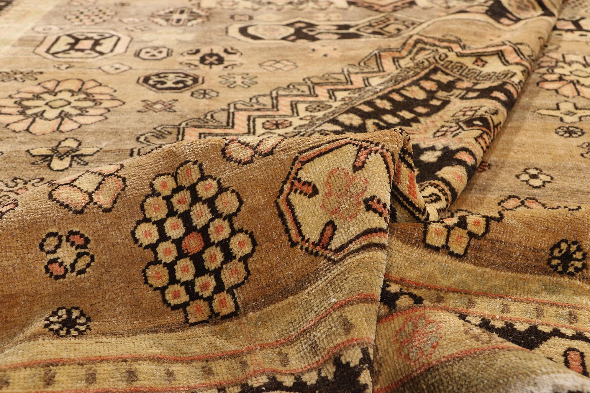 Hand-Knotted 1910's Turkestan Khotan Rug with Modern Style For Sale