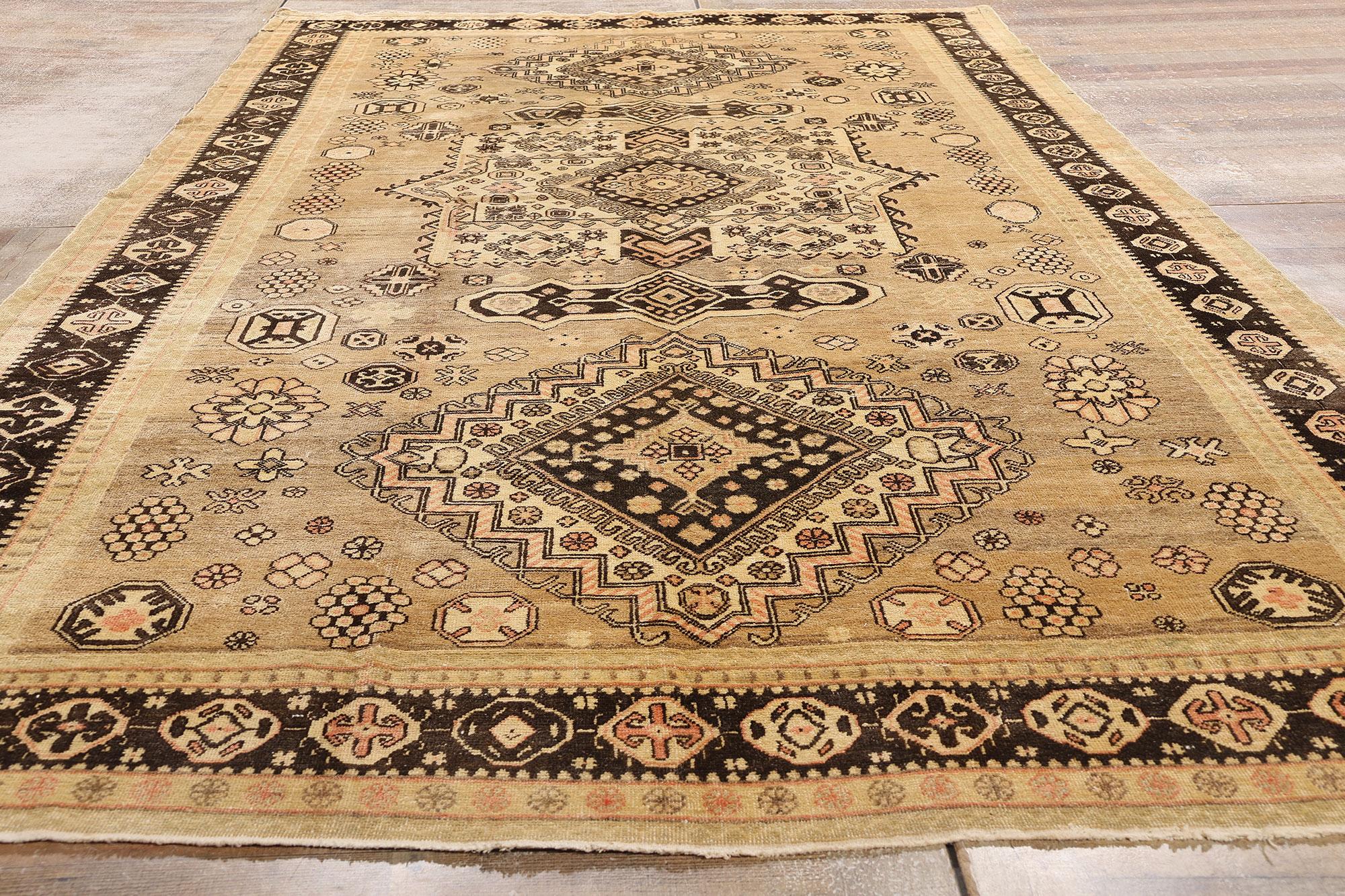 Wool 1910's Turkestan Khotan Rug with Modern Style For Sale