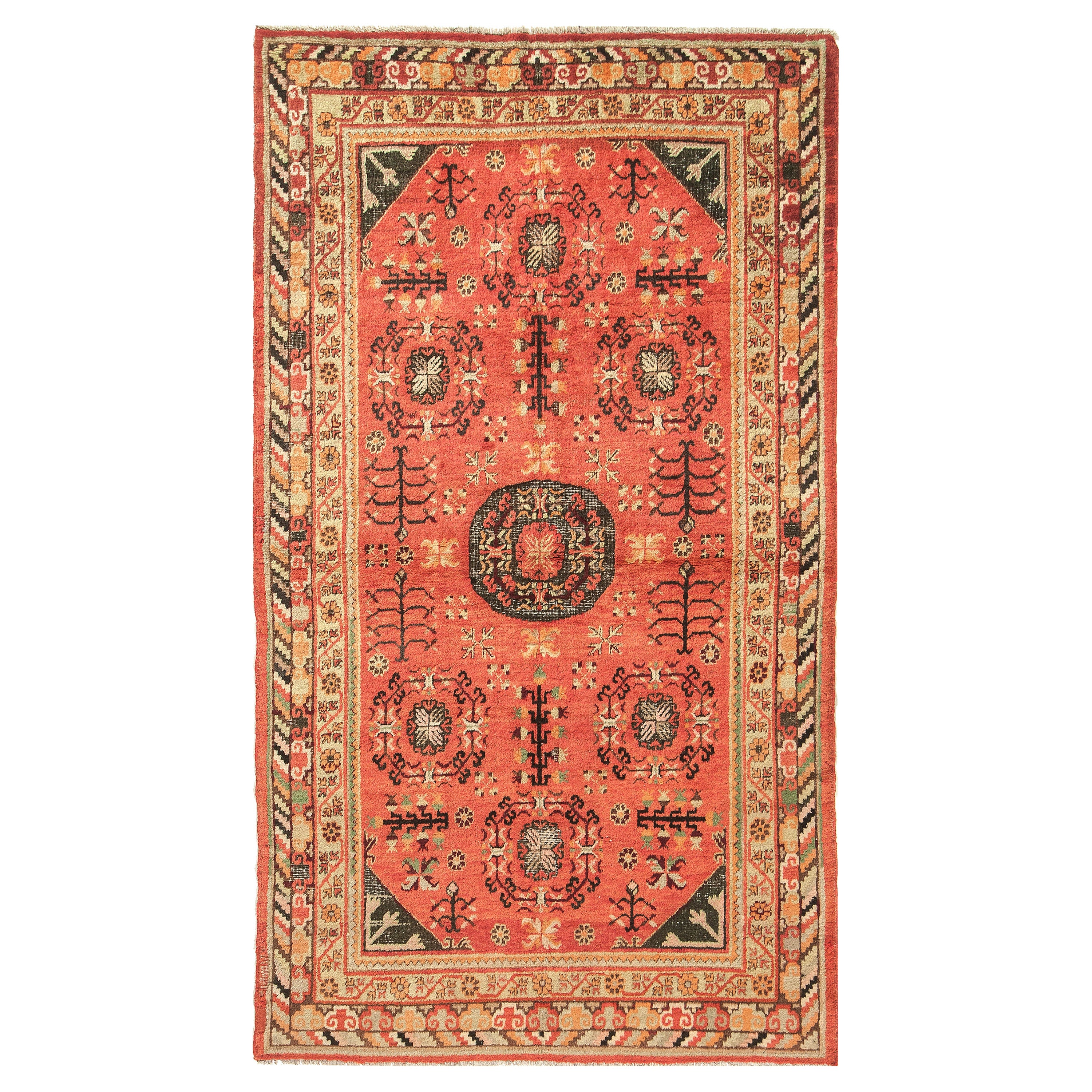 Alfombra antigua Khotan de Turkestán