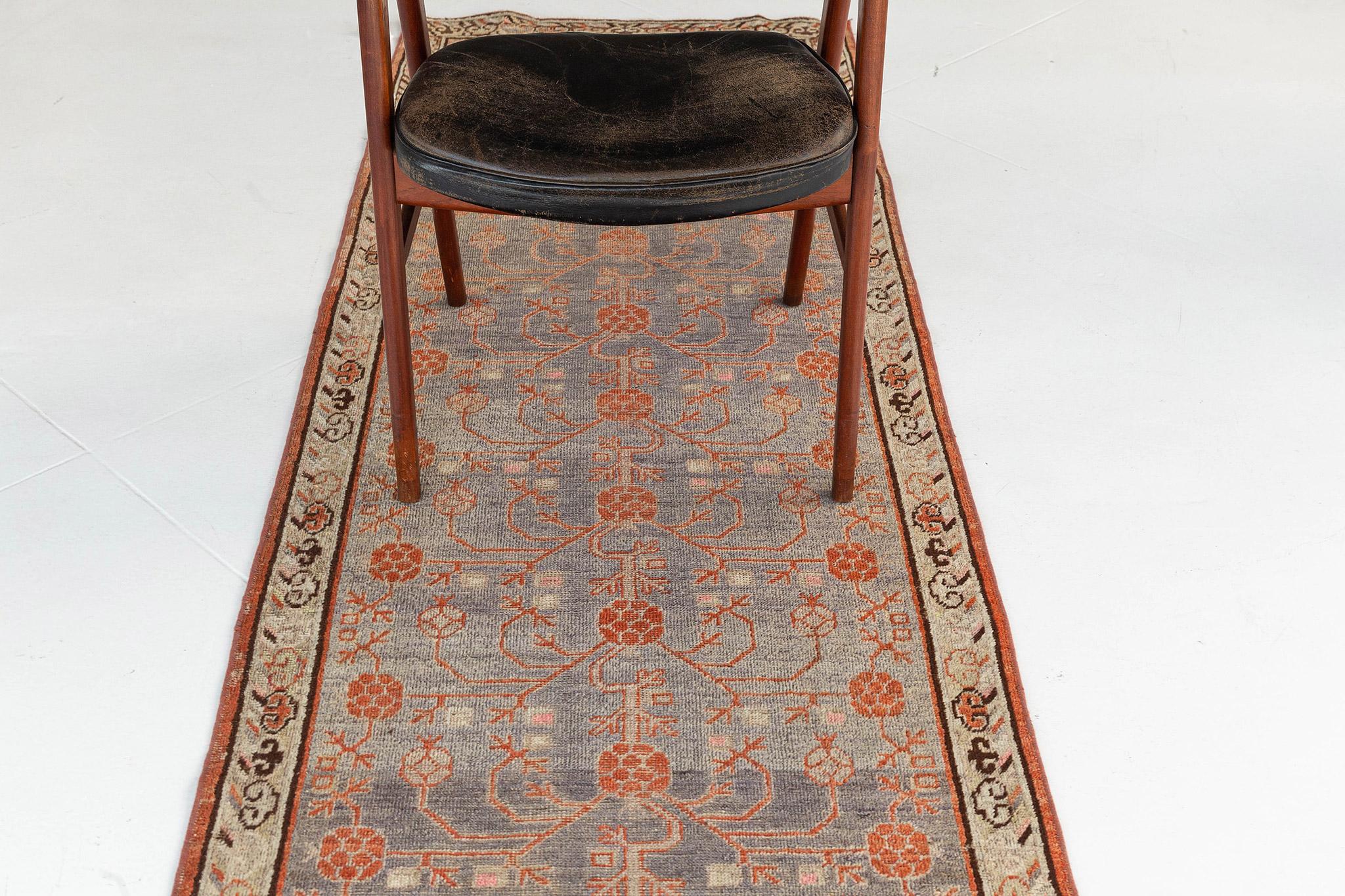 Antique Turkestan Khotan Runner In Good Condition For Sale In WEST HOLLYWOOD, CA